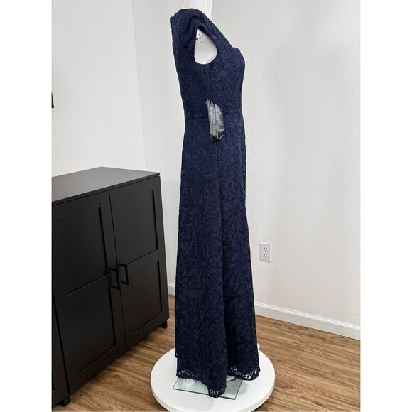 Kay Unger Claudia Pleated Lace Gown Size 4 $398 - Picture 4 of 9